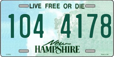NH license plate 1044178