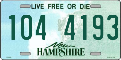 NH license plate 1044193