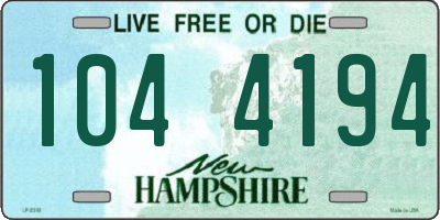 NH license plate 1044194
