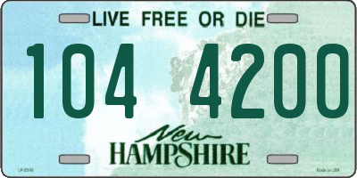 NH license plate 1044200
