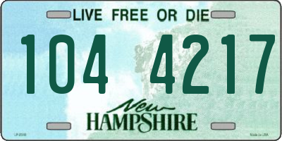 NH license plate 1044217