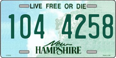 NH license plate 1044258