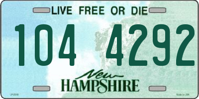 NH license plate 1044292