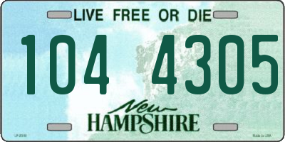 NH license plate 1044305
