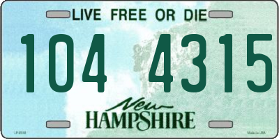 NH license plate 1044315