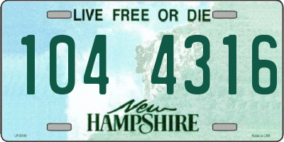NH license plate 1044316