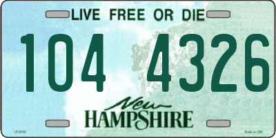 NH license plate 1044326