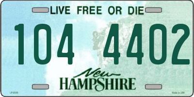 NH license plate 1044402