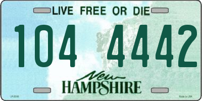 NH license plate 1044442