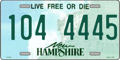 NH license plate 1044445