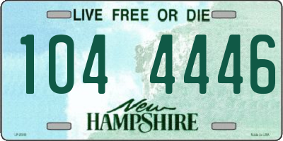 NH license plate 1044446