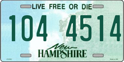 NH license plate 1044514
