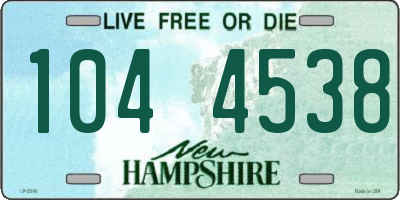 NH license plate 1044538