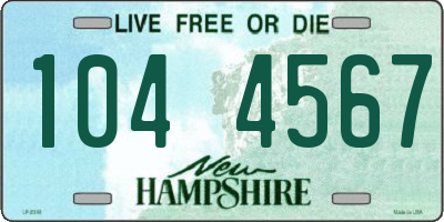 NH license plate 1044567