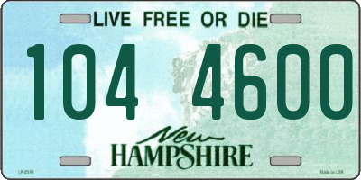 NH license plate 1044600