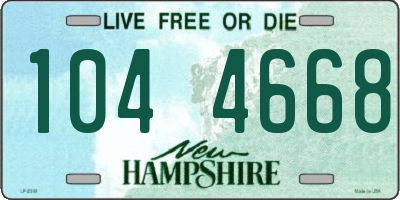 NH license plate 1044668