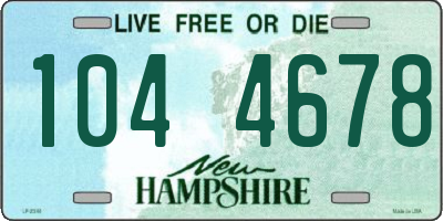 NH license plate 1044678