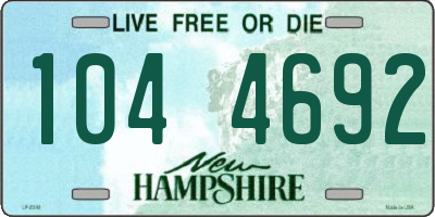 NH license plate 1044692
