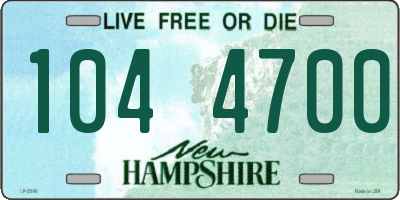 NH license plate 1044700