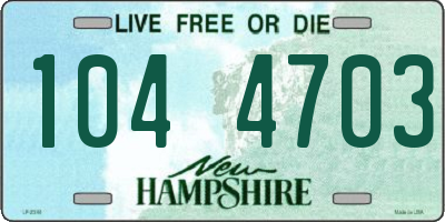 NH license plate 1044703