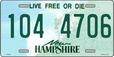 NH license plate 1044706
