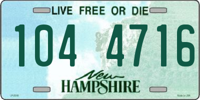 NH license plate 1044716