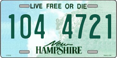 NH license plate 1044721