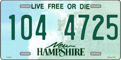 NH license plate 1044725