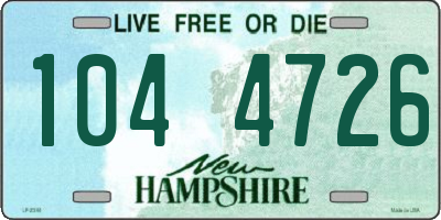 NH license plate 1044726