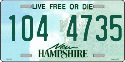 NH license plate 1044735