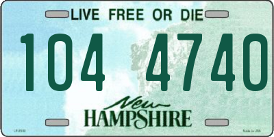 NH license plate 1044740