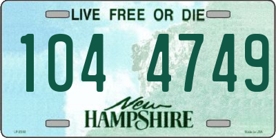 NH license plate 1044749