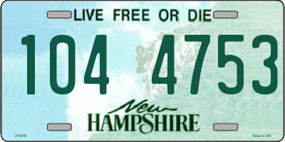 NH license plate 1044753