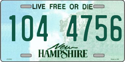 NH license plate 1044756