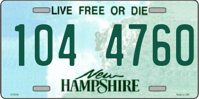 NH license plate 1044760