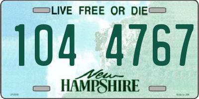 NH license plate 1044767