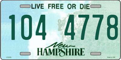 NH license plate 1044778