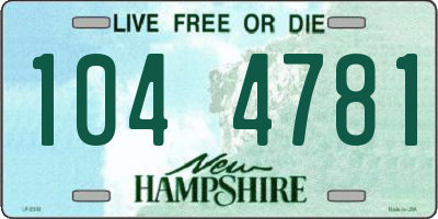 NH license plate 1044781