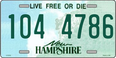 NH license plate 1044786