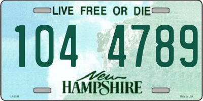 NH license plate 1044789