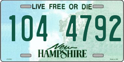 NH license plate 1044792