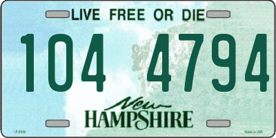 NH license plate 1044794