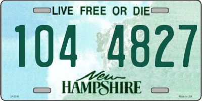NH license plate 1044827