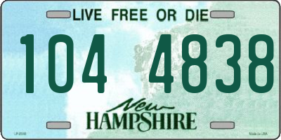 NH license plate 1044838