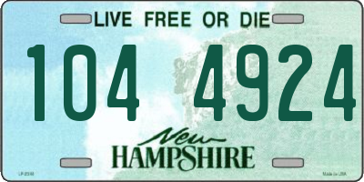 NH license plate 1044924