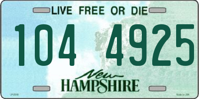 NH license plate 1044925