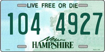 NH license plate 1044927