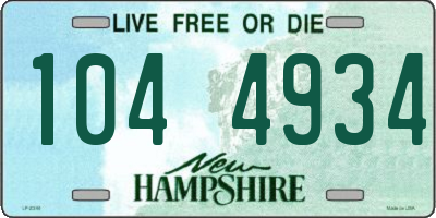 NH license plate 1044934