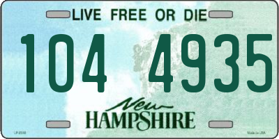 NH license plate 1044935