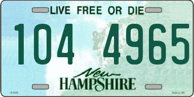 NH license plate 1044965